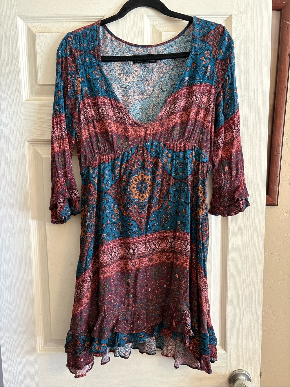 Idyllwind Miranda Lambert Women’s M Boho Western Tunic Dress Paisley Ruffle